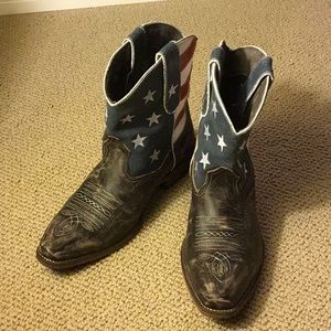 Roper Patriotic Ankle Boots - Brown, Blue, Red, White